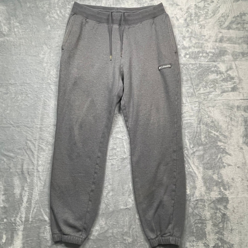 Columbia Sweatpants Mens Large Gray Joggers Fleece Lined Regular Fit